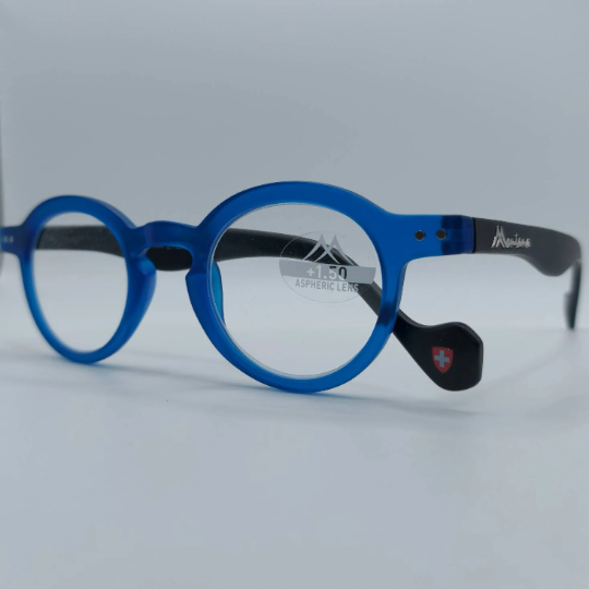 Nieuw maanjaar breuk Aanmoediging Blauwe ronde leesbril – Hoeksche Brillen