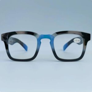 Grijs/blauwe vierkante leesbril